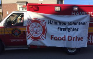 Hamilton Volunteer Firefighter Food Drive Turktra Lumber Dundas Community